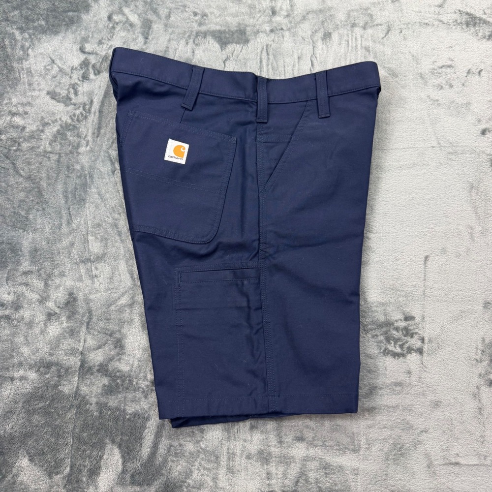 EUC Carhartt Rugged Flex Relaxed Fit Canvas Work Shorts Navy Blue Mens Size 33 - Picture 3 of 6